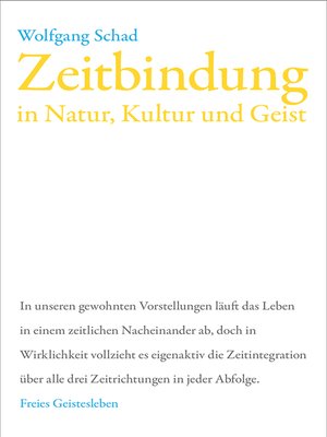 cover image of Zeitbindung in Natur, Kultur und Geist